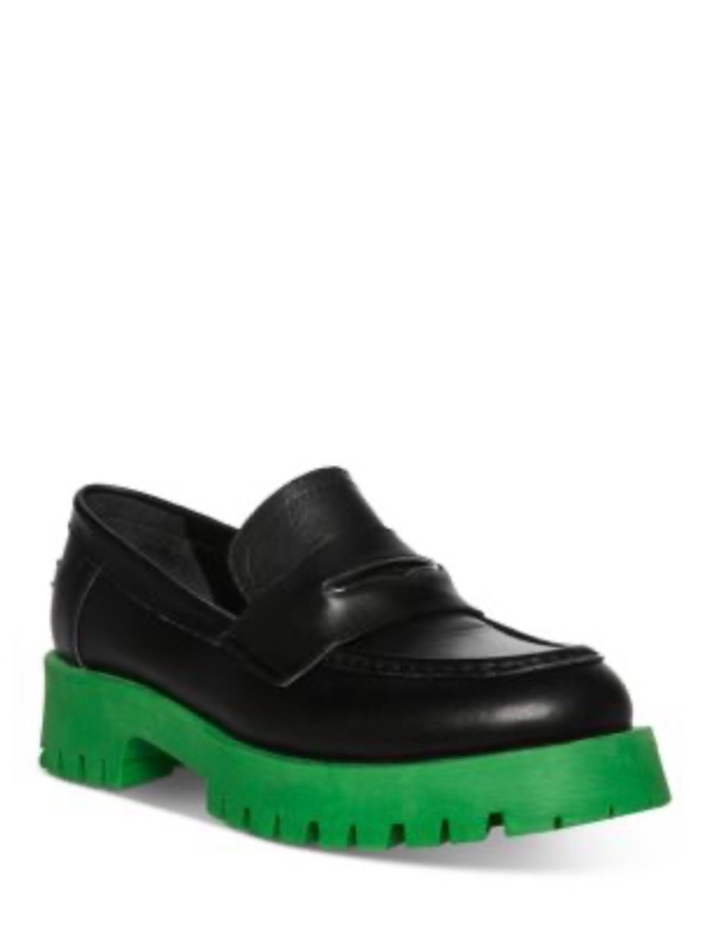 Steve Madden Lawrence Lug Sole Platform Penny Loafers | Black